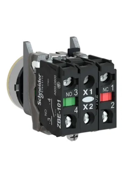Schneider XB4BW35G5 110-120V 1NA+1NK 22mm Yaylı Dönüşlü Turuncu Sıva Altı Işıklı Buton - Thumbnail