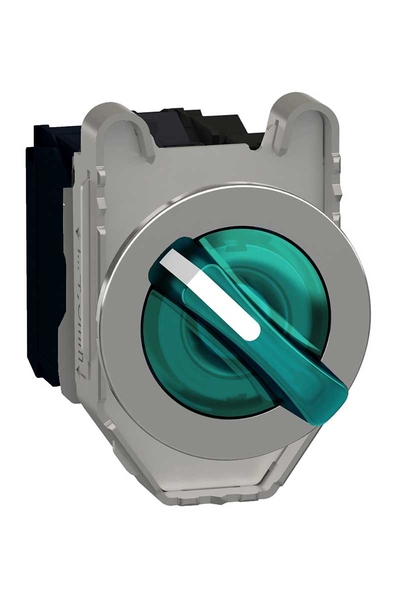 Schneider XB4FK123B5 24VAC/DC 1NA+1NK Yeşil Gömülü Işıklı Mandallı Ledli Kumanda Butonu