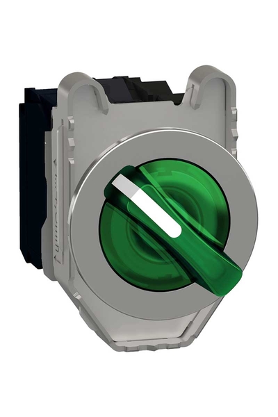 Schneider XB4FK133B5 24VAC/DC 1NA+1NK Yeşil Gömülü Işıklı Mandallı Ledli Kumanda Butonu