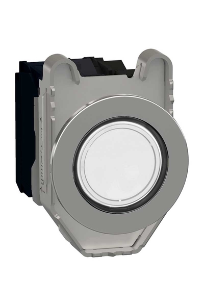 Schneider XB4FW31M5 230VAC 1NA+1NK Beyaz Gömülü Işıklı Yaylı Ledli Kumanda Butonu