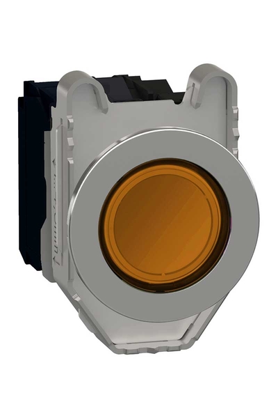 Schneider XB4FW35B5 24VAC/DC 1NA+1NK Turuncu Gömülü Işıklı Yaylı Ledli Kumanda Butonu