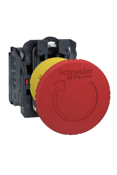 Schneider XB5-AS8442 1NK Çevir Çek Tip Tetiklemeli Mantar Kafalı Acil Stop Butonu - Thumbnail
