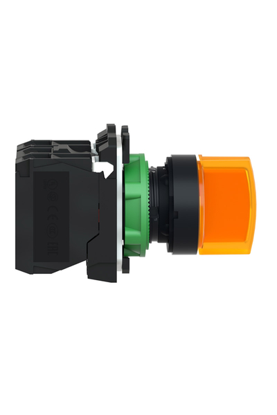 Schneider XB5AK135B5 24V 22mm 1NA+1NK 3 Konumlu Sabit Turuncu Işıklı Mandal Buton - Thumbnail