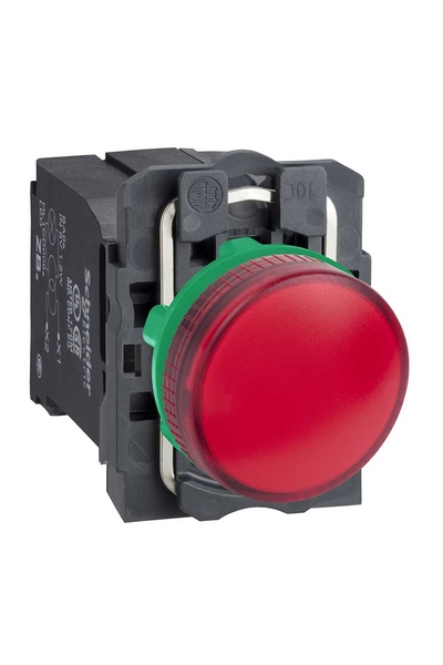 Schneider Electric - Schneider XB5AV44 22mm 220-240V Düz Lensli Ba9S Ampullü Kırmızı Pilot Işığı