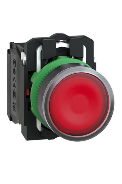 Schneider XB5AW34G5 1NA+1NK 110-120V Kırmızı Sıva Altı Eksiksiz Yaylı Dönüş Işıklı Buton - Thumbnail