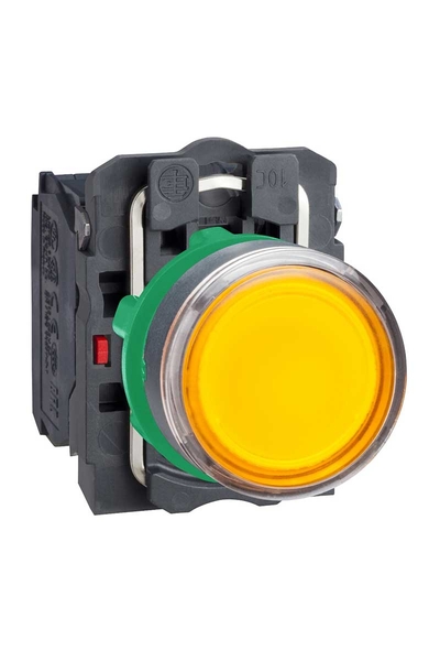 Schneider XB5AW35G5 110-120V 1NA+1NK 22mm Yaylı Dönüşlü Turuncu Sıva Altı Işıklı Buton