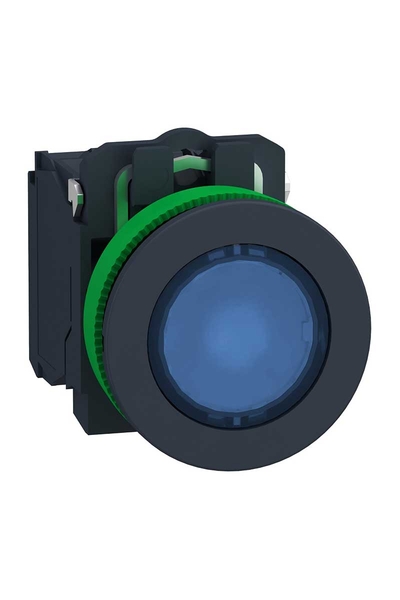 Schneider Electric - Schneider XB5FW36M5 230VAC 1NA+1NK Mavi Gömülü Işıklı Yaylı Ledli Kumanda Butonu Schneider Electric - Schneider XB5FW36M5 230VAC 1NA+1NK Mavi Gömülü Işıklı Yaylı Ledli Kumanda Butonu