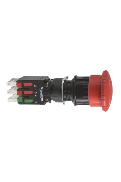 Schneider XB6-AS8349B 30mm Mantar Kafalı Acil Durdurma Butonu Schneider XB6-AS8349B 30mm Mantar Kafalı Acil Durdurma Butonu