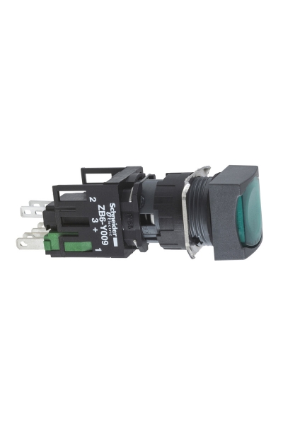 Schneider XB6-CW3B1B Yeşil Kare Yaylı Işıklı Buton