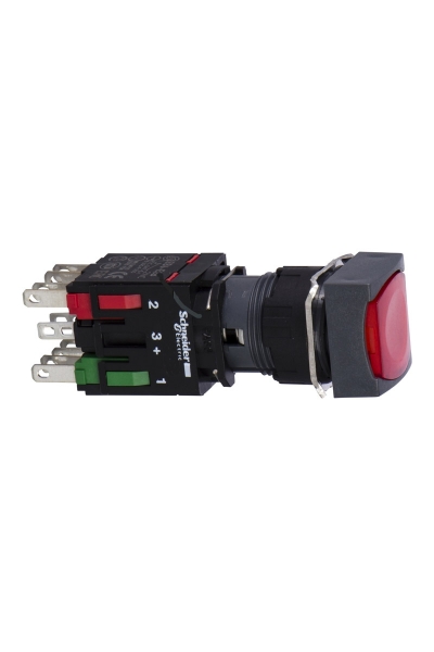 Schneider XB6-CW4B2B Kırmızı Kare Yaylı Işıklı Buton