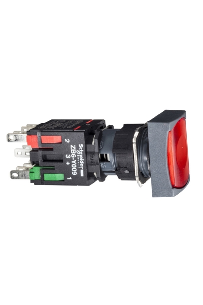 Schneider XB6-DW4B2B Kırmızı Dikdörtgen Işıklı Buton