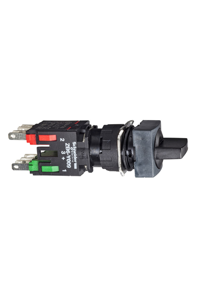 Schneider XB6CD225B 16mm 1NA+1NK 2 Konumlu Sabit Siyah Eksiksiz Kare Mandal Buton