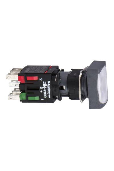 Schneider Electric - Schneider XB6DF1B5B 16mm 1NA+1NK Beyaz Dikdörtgen Buton