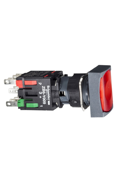 Schneider XB6DW4B5B 1NA+1NK 12-24V Sıva Altı Işıklı Yaylı Kırmızı Buton