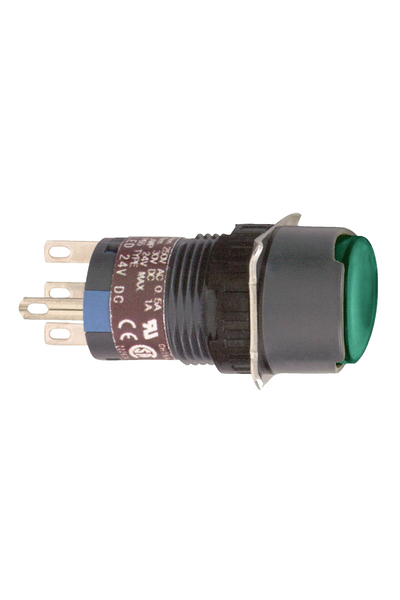 Schneider XB6EAW3B1P Harmony Xb6E 16mm Düz Yaylı Dönüşlü Yuvarlak Yeşil Işıklı Monolitik Buton