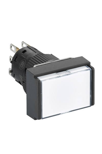 Schneider XB6EDW1B1P 16mm 24V 1K/A Yaylı Dikdörtgen Sıva Altı Beyaz Monolit Işıklı Buton Başlığı