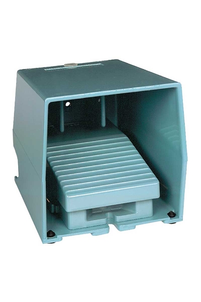 Schneider Electric - Schneider XPEM329 2NK+2NA IP66 Mavi Metalik Kapaklı Tek Ayak Pedalı