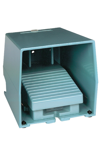 Schneider Electric - Schneider XPEM611 2NK+2NA IP66 Mavi Metalik Kapaklı Tek Ayak Pedalı