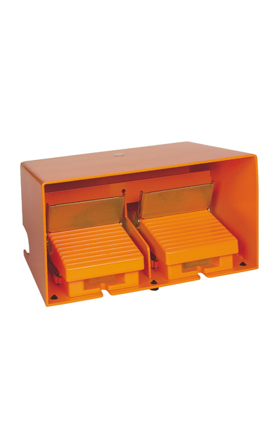 Schneider Electric - Schneider XPER5100D 2NK+2NA IP66 Metalik Turuncu Kapaklı Çift Ayak Anahtarı