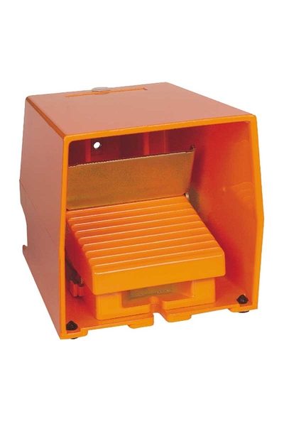 Schneider Electric - Schneider XPER511 2NK+2NA IP66 Kapaklı Metalik Turuncu Ayak Pedalı