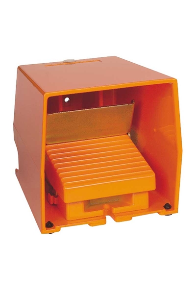 Schneider Electric - Schneider XPER711 2NK+2NA IP66 Kapaklı Metalik Turuncu Ayak Pedalı