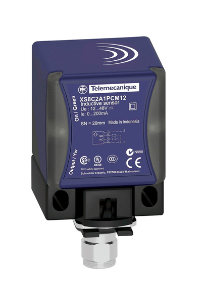 Telemecanique Sensors XS8C2A4MAU20 PBT XS8 24-240VAC/DC 40X40X70 Endüktif Sensör