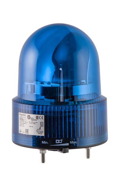 Schneider XVR12B06S 120mm 24V AC/DC Mavi Döner Aynalı Tepe Lambası - Thumbnail