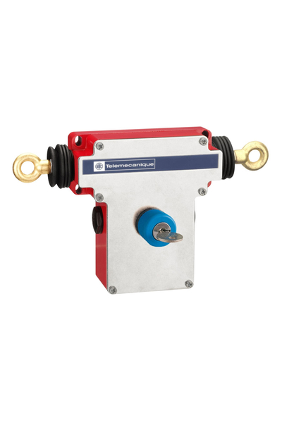 Telemecanique Sensors XY2CEDA590 Xy2Ceda 2x1NK+1NA Çift Yönlü Anahtarlı Mandallı Acil Stoplu İpli Çekme Anahtarı
