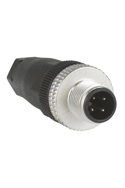 Telemecanique Sensors XZCC12MDM40B 4 Pimli M12 Erkek Düz Konnektör