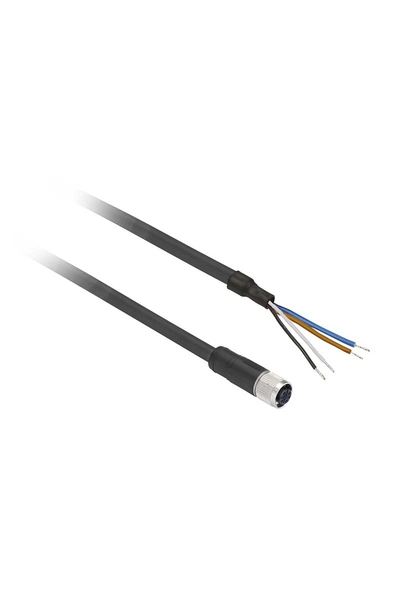 Telemecanique Sensors XZCP1164L2 5 Pim Pur 2m Düz Dişi M12 Ön Kablolu Konnektör