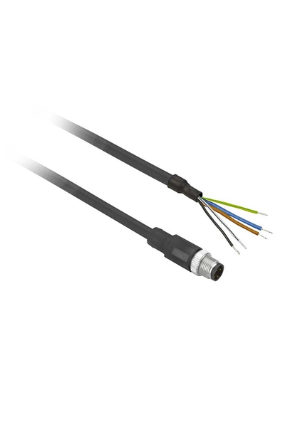 Telemecanique Sensors XZCP1564L2 M12 5 Pinli PUR 2m Kablolu Konnektör