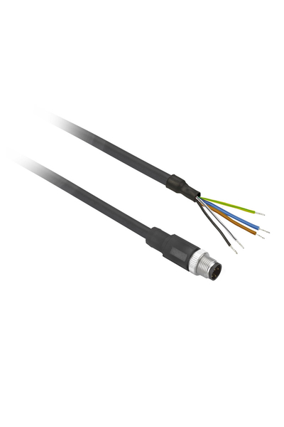 Telemecanique Sensors XZCP1564L5 M12 5 Pinli PUR 0.5m Kablolu Konnektör