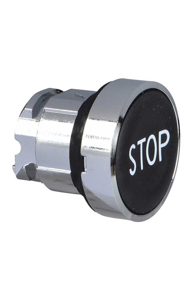 Schneider ZB4BA234 Siyah Yaylı Dönüşlü Sıva Altı Stop İşaretli Buton Başlığı
