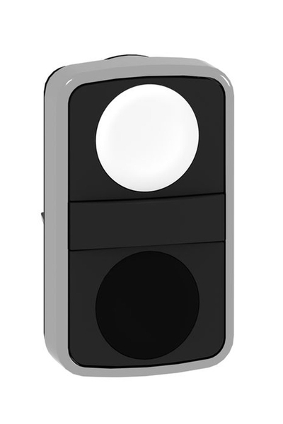 Schneider ZB4BA7120 22mm Beyaz-Siyah Sıva Altı Çift Başlıklı Buton Kafası - Thumbnail