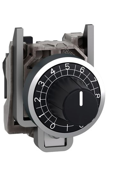 Schneider ZB4BD912 Potansiyometre için 22mm Metal Siyah Başlık ve Montaj Tabanı - Thumbnail