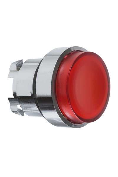 Schneider ZB4BH43 Entegre Led için 22mm Basmalı Tip Çıkık Kırmızı Işıklı Buton Başlığı