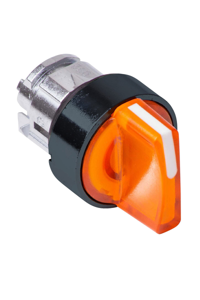 Schneider ZB4BK15537 3 Konumlu Yaylı Dönüş Turuncu Işıklı Mandal Buton Başlığı