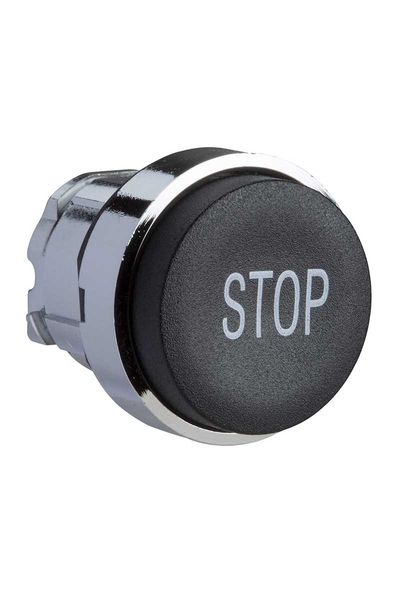 Schneider ZB4BL234 Yaylı Dönüş Stop İşaretli Siyah Basmalı Buton Başlığı