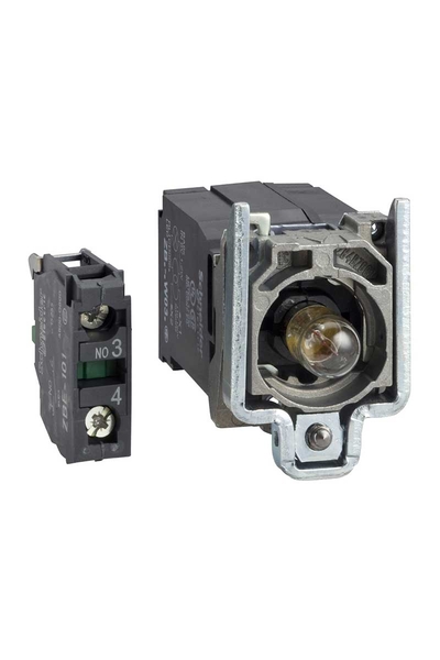 Schneider ZB4BW031 110-120V 1NA Gövde Sabitleme Bilezikli Ba9S Akkor Ampullü Işık Bloğu