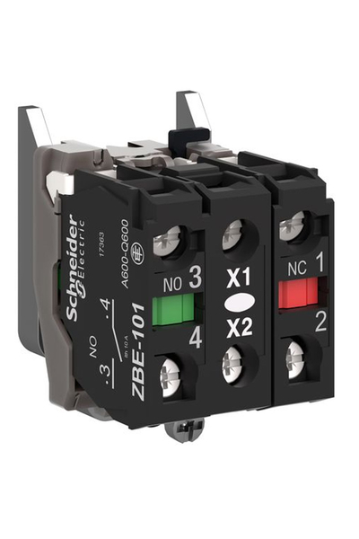 Schneider ZB4BW065 250V Ba9S Ampul için 1NA+1NK Gövde Sabitleme Bilezikli Işık Bloğu - Thumbnail