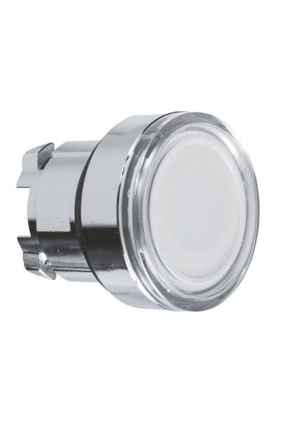 Schneider ZB4BW31 Ba9S Ampul için 22mm Yaylı Dönüşlü Beyaz Sıva Altı Basmalı Buton Başlığı - Thumbnail