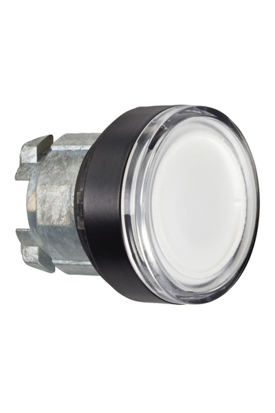 Schneider ZB4BW317 Ba9S Ampul için 22mm Yaylı Dönüşlü Beyaz Sıva Altı Basmalı Buton Başlığı