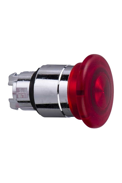 Schneider ZB4BW443 Entegre Led için 22mm Yaylı Dönüşlü Kırmızı 40mm Mantar Kafalı Işıklı Buton Başlığı
