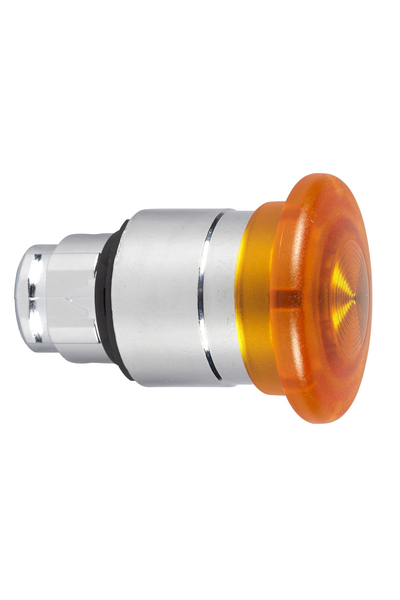 Schneider ZB4BW453 Entegre Led için 22mm Yaylı Dönüşlü Turuncu 40mm Mantar Kafalı Işıklı Basmalı Buton Başlığı