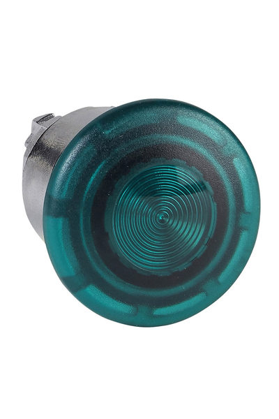 Schneider ZB4BW633 Entegre Led için 22mm Mandallı Yeşil 40mm Mantar Kafalı Işıklı Basmalı Buton Başlığı