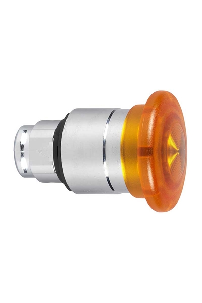 Schneider ZB4BW653 Entegre Led için 22mm Mandallı Turuncu 40mm Mantar Kafalı Işıklı Basmalı Buton Başlığı