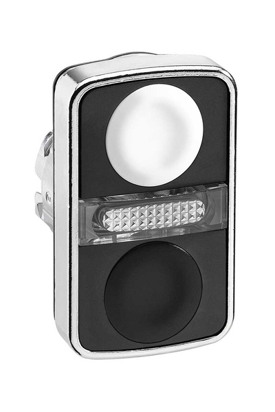 Schneider ZB4BW7A1720 22mm Beyaz/Siyah İşaretsiz Sıva Altı Çift Başlıklı Işıklı Buton Kafası