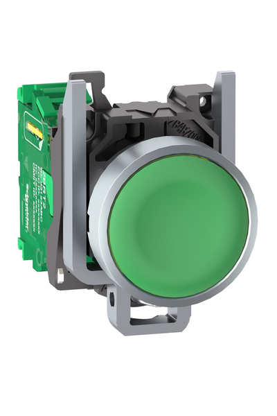 Schneider ZB4RTA3 22mm Metal Yeşil Başlıklı İletici Buton - Thumbnail