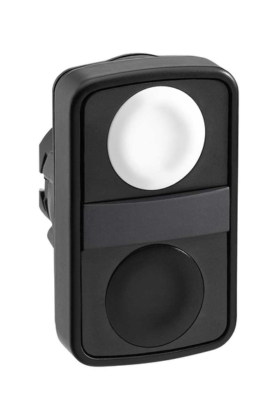 Schneider ZB5AA7120 22mm Beyaz/Siyah İşaretsiz Sıva Altı Çift Başlıklı Buton Kafası