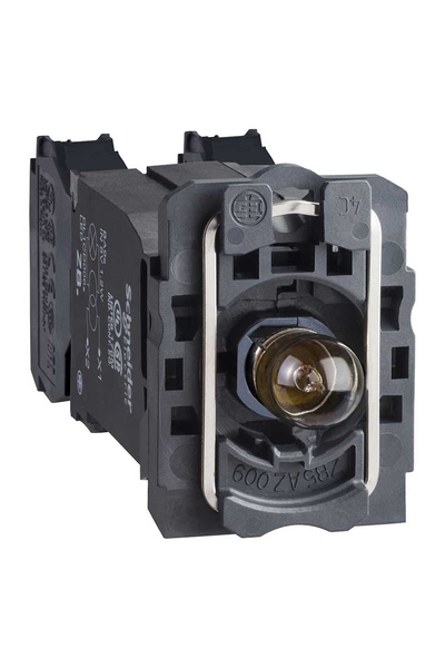 Schneider ZB5AW045 220-240V 1NA+1NK Gövde Sabitleme Bilezikli Ba9S Akkor Ampullü Işık Bloğu